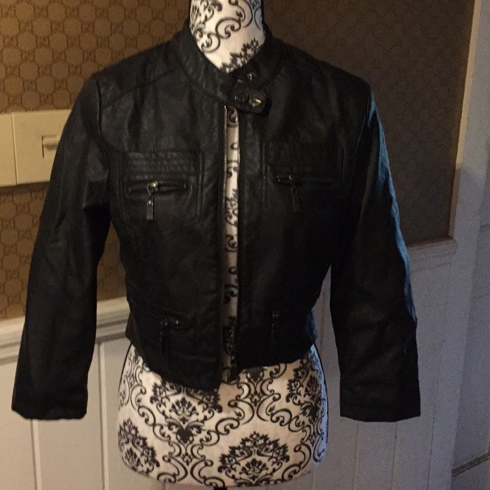 Leather looking short jacket for girls large
